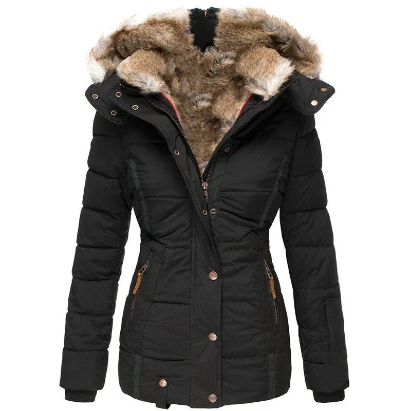 Ada | Cosy Padded Hooded Faux Fur Coat