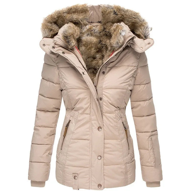 Ada | Cosy Padded Hooded Faux Fur Coat