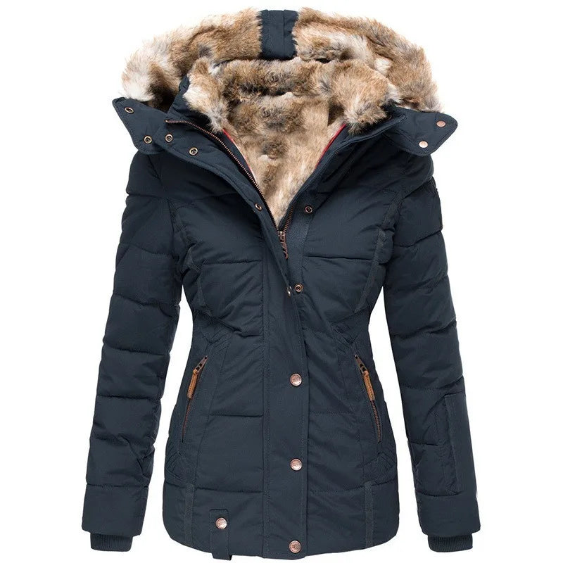 Ada | Cosy Padded Hooded Faux Fur Coat