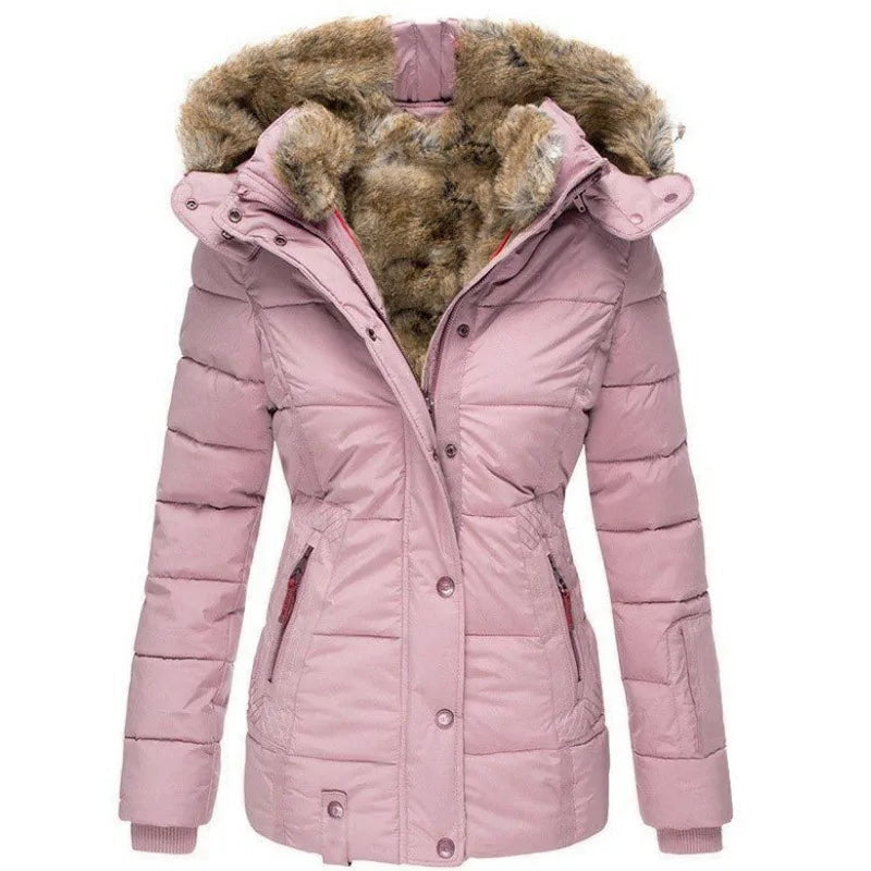 Ada | Cosy Padded Hooded Faux Fur Coat