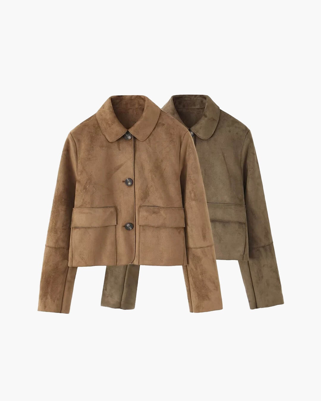 Ada | Graceful Textured Suede Jacket with Classic Collar