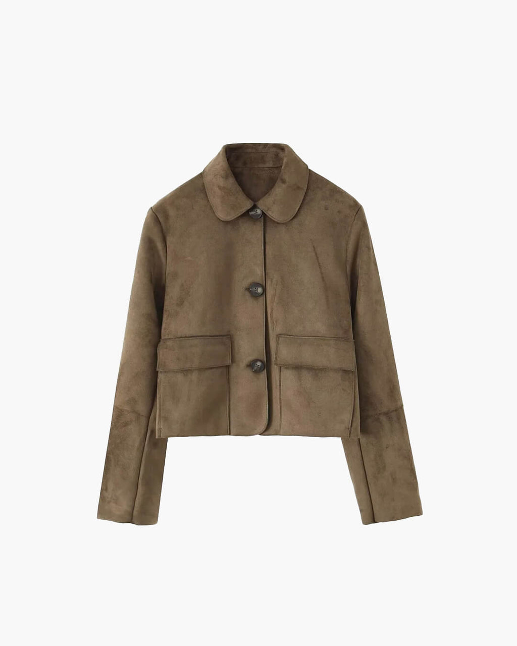 Ada | Graceful Textured Suede Jacket with Classic Collar