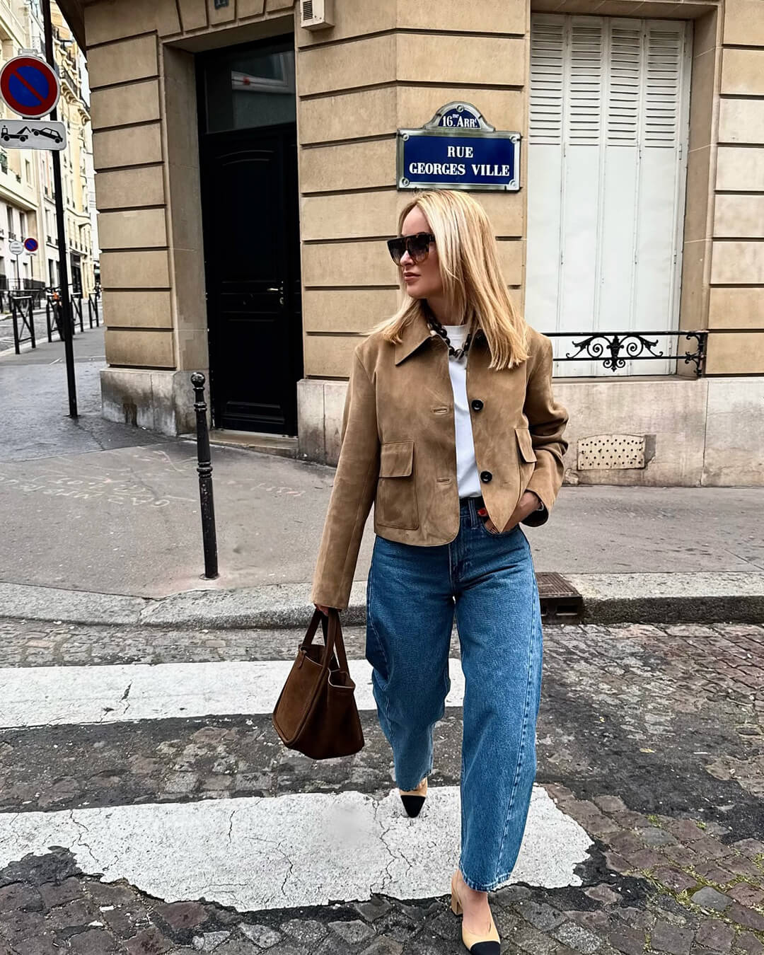 Ada | Graceful Textured Suede Jacket with Classic Collar
