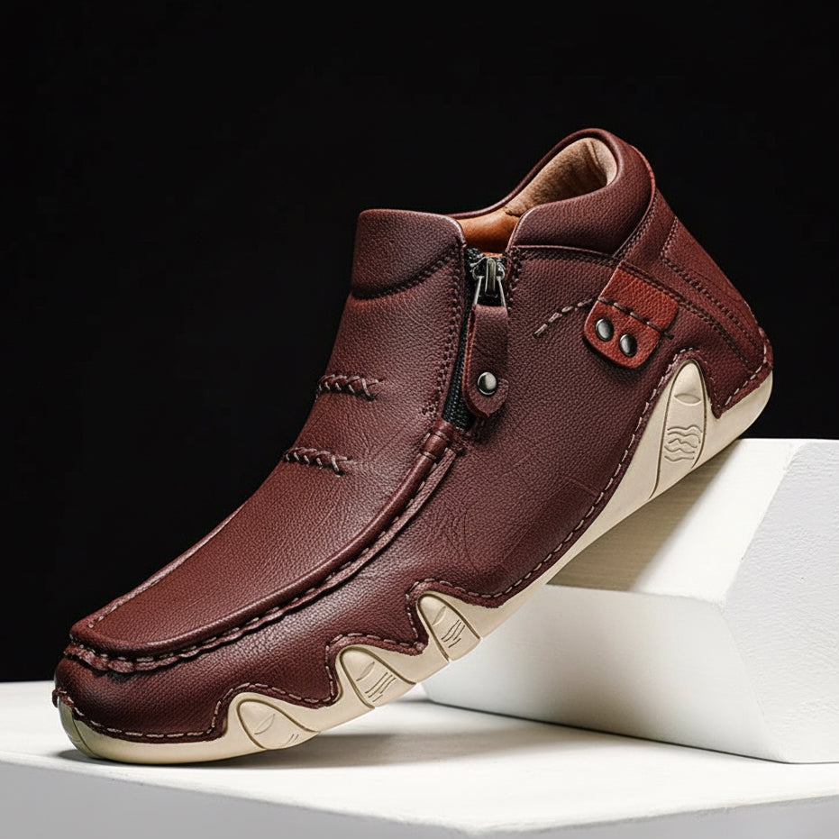 Adam | Stylish Moc Toe Side Zip Orthopedic Shoes