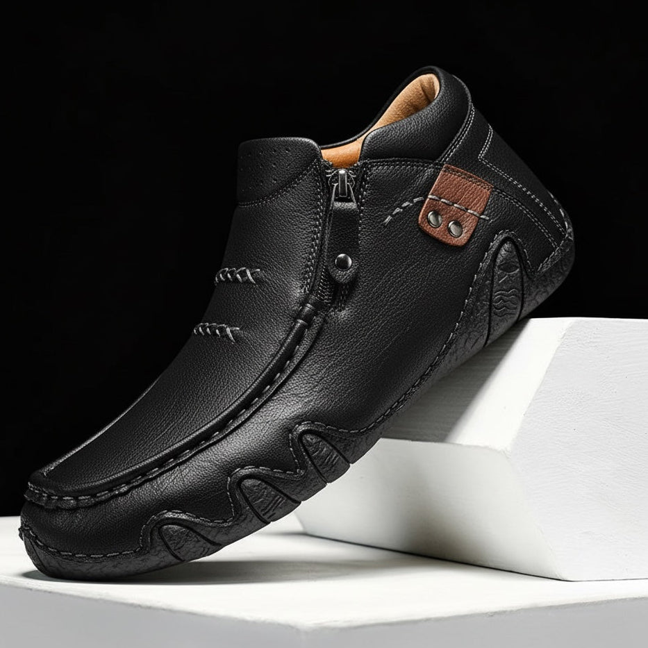 Adam | Stylish Moc Toe Side Zip Orthopedic Shoes