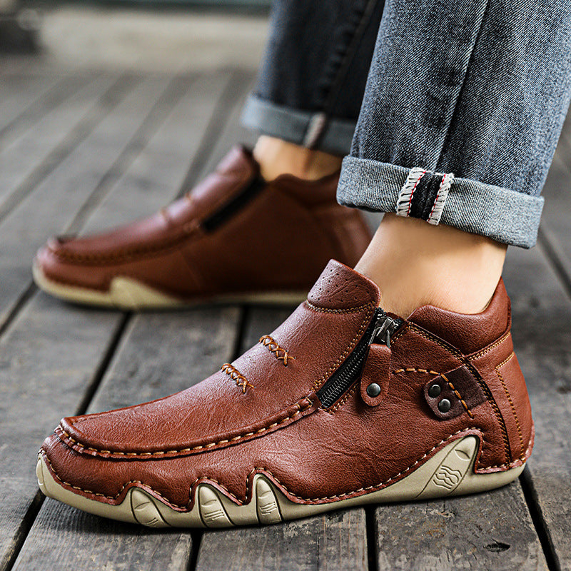 Adam | Stylish Moc Toe Side Zip Orthopedic Shoes