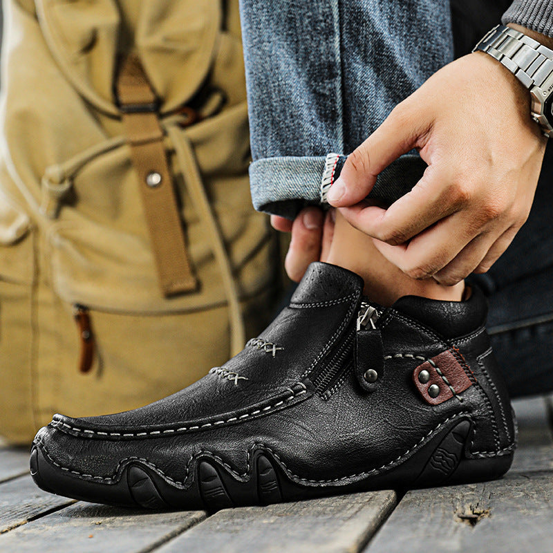 Adam | Stylish Moc Toe Side Zip Orthopedic Shoes