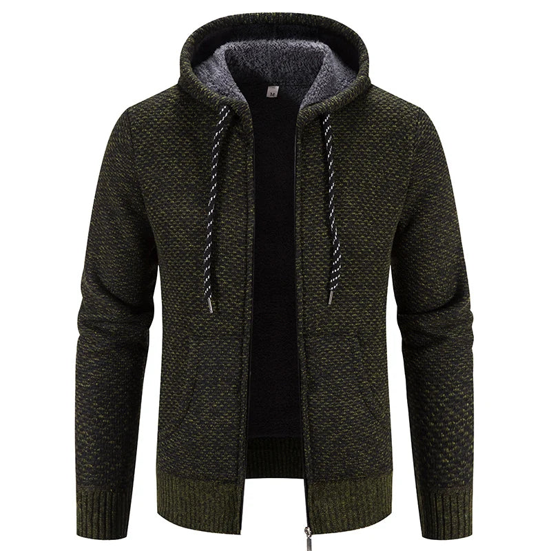 Albert | Stylish Textured Knit Zip-Up Hoodie Jacket