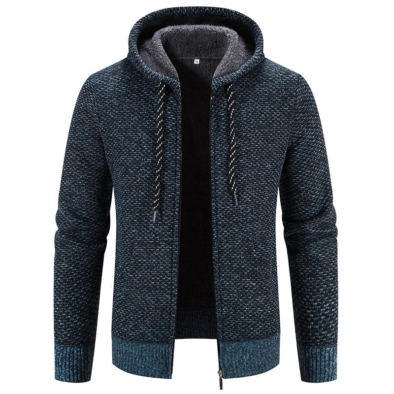 Albert | Stylish Textured Knit Zip-Up Hoodie Jacket