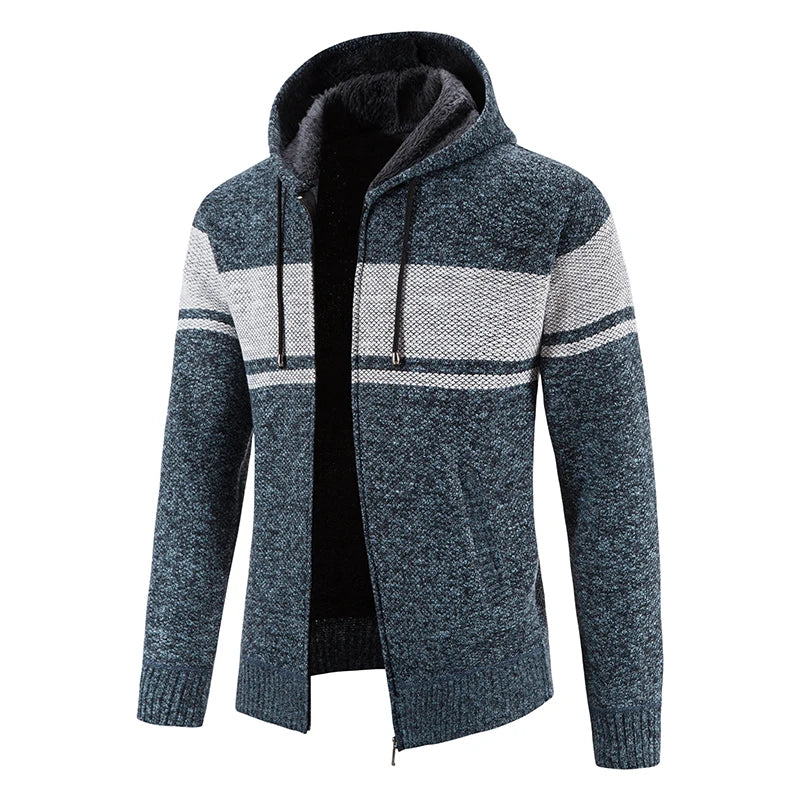 Albert | Stylish Textured Knit Zip-Up Hoodie Jacket