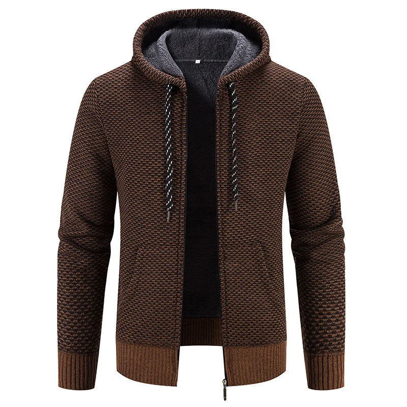 Albert | Stylish Textured Knit Zip-Up Hoodie Jacket