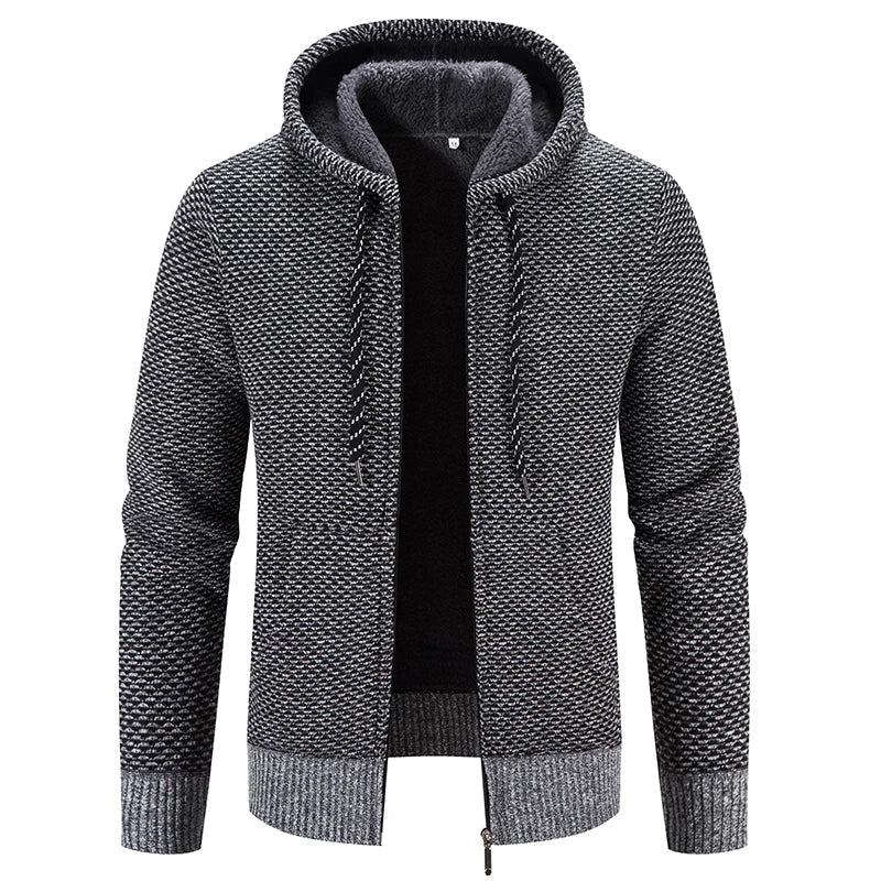 Albert | Stylish Textured Knit Zip-Up Hoodie Jacket