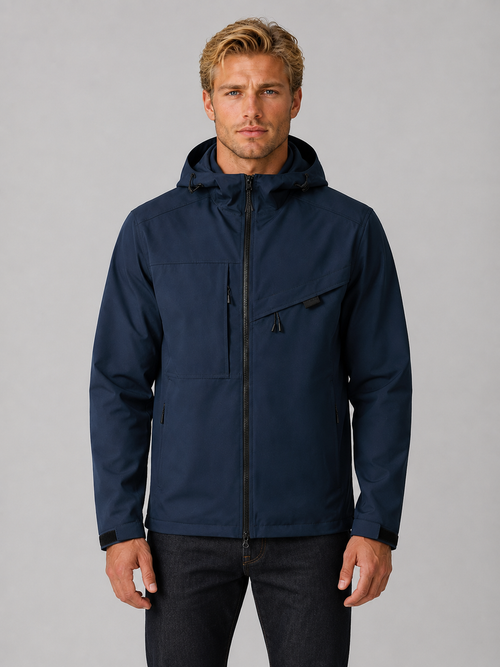 Albie | Elegant Hooded Waterproof Jacket with Zip Pockets