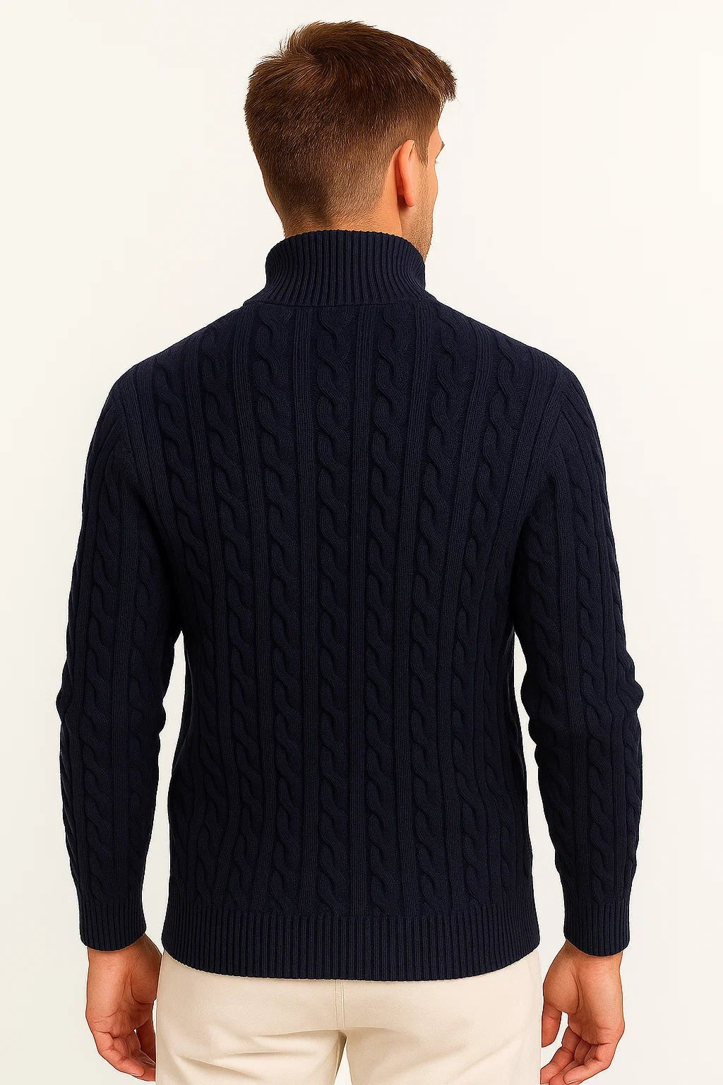 Alexander | Cable Knit Quarter Zip Mens Knit Jumper