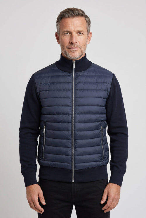 Alexander | Chic Quilted Mens Puffer Jacket with Knitted Sleeves