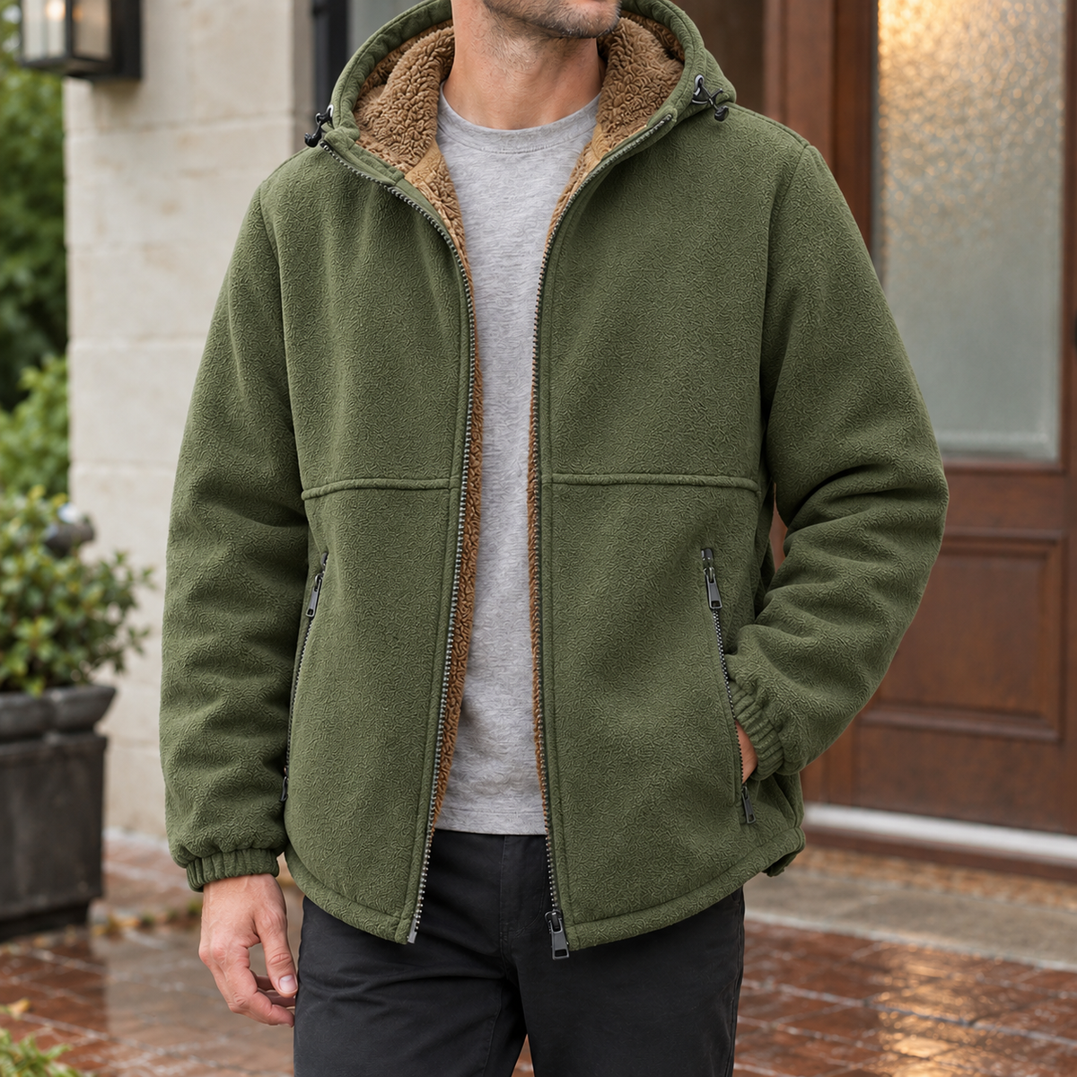 Alexander | Hooded Full Zip Mens Fleece Jacket