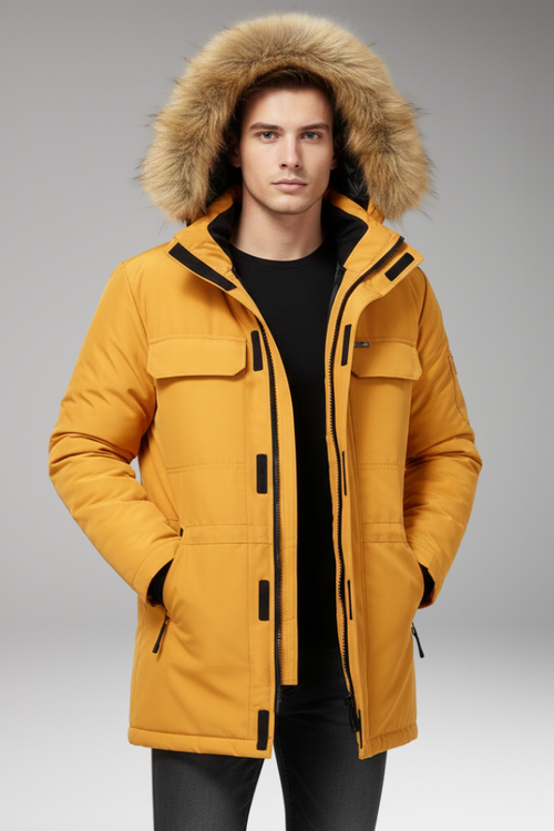 Alexander | Relaxed Faux Fur Hooded Mens Parka Jacket