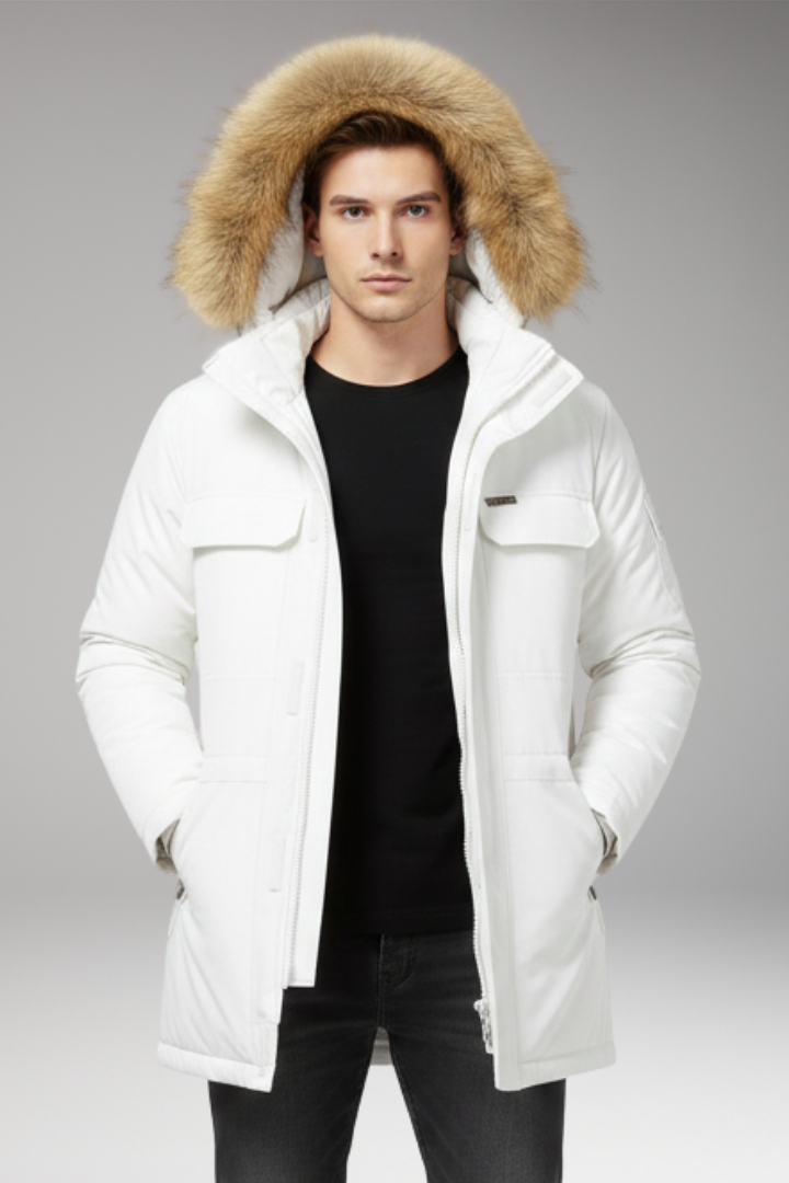 Alexander | Relaxed Faux Fur Hooded Mens Parka Jacket