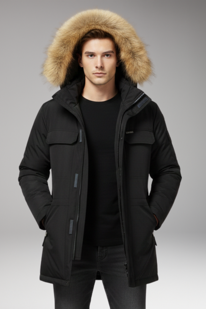 Alexander | Relaxed Faux Fur Hooded Mens Parka Jacket