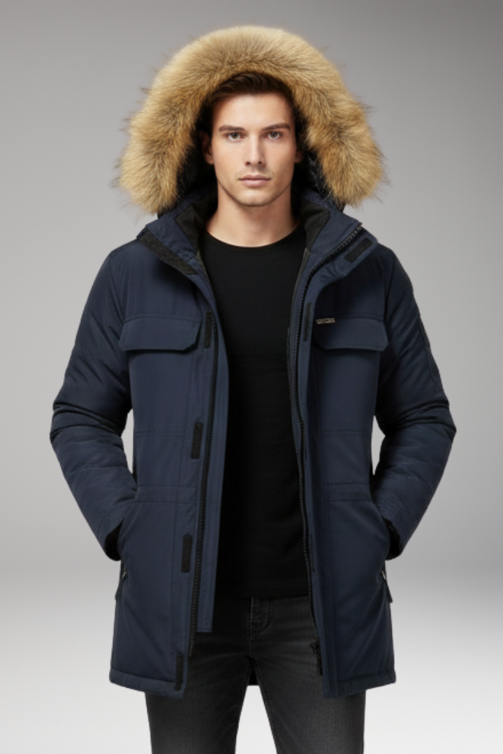 Alexander | Relaxed Faux Fur Hooded Mens Parka Jacket