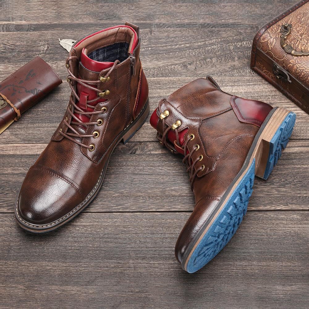 Alfie | Sophisticated Side Zip Lace Up Mens Boots