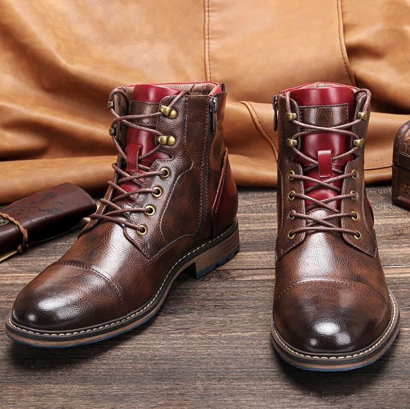 Alfie | Sophisticated Side Zip Lace Up Mens Boots