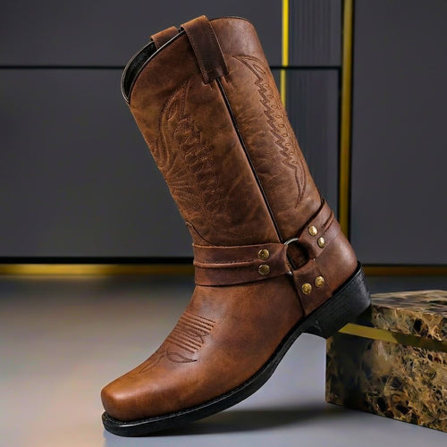 Alfred | Cosy Western Harness Mens Boots