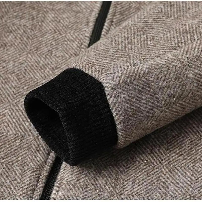 Alfred | Sophisticated Herringbone Zip Up Tweed Jacket