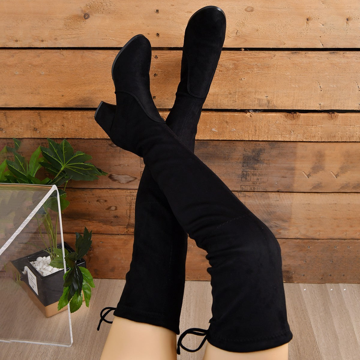 Alice | Chic Slouchy Knee High Boots with Block Heel