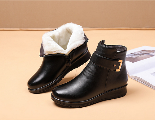 Alice | Classic Fold-Over Faux Fur Womens Boots with Buckle Detail