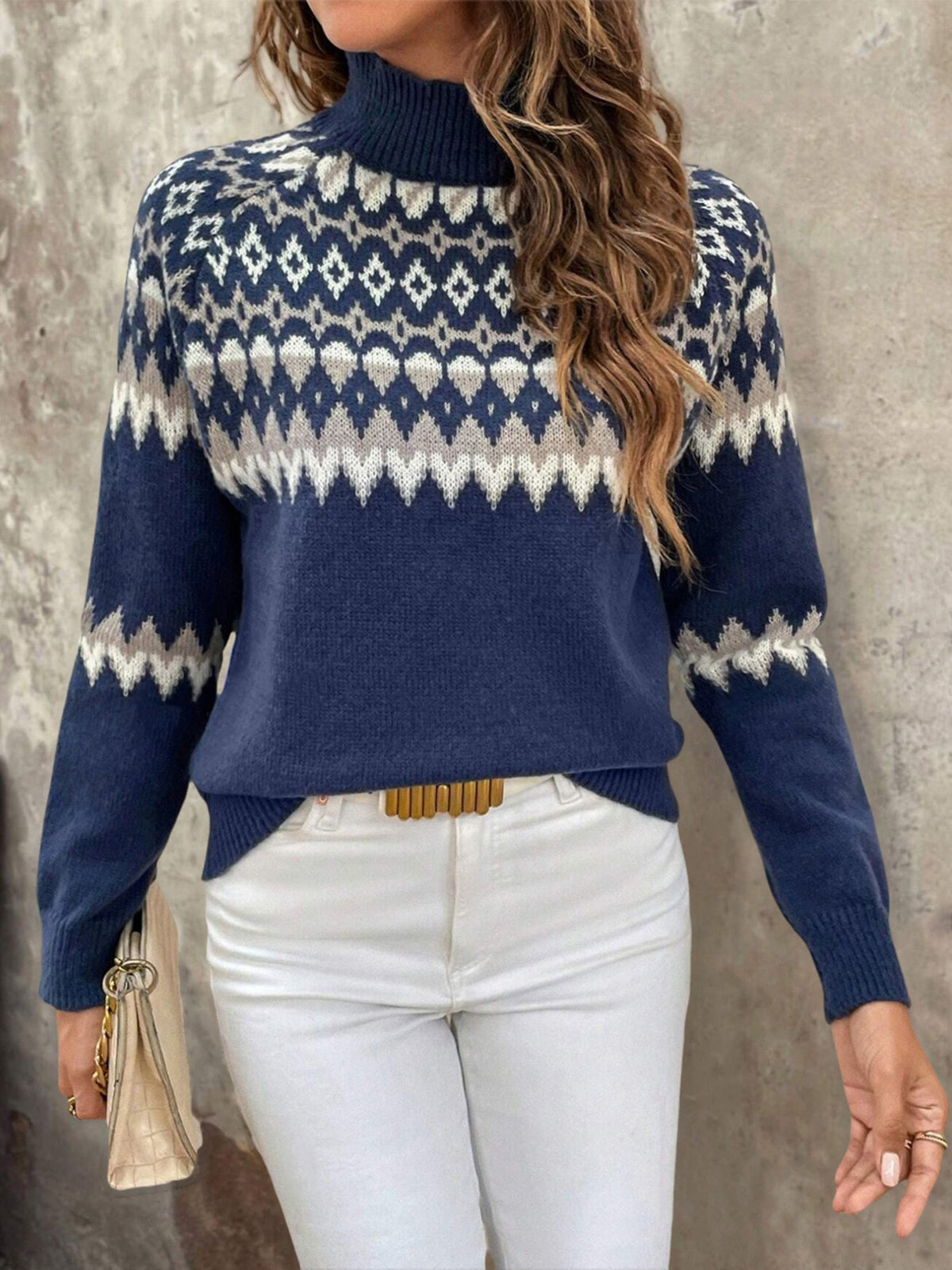 Alice | Effortless Fair Isle Turtleneck Christmas Jumper for Women