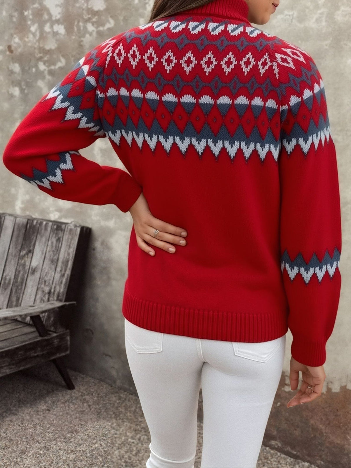 Alice | Effortless Fair Isle Turtleneck Christmas Jumper for Women