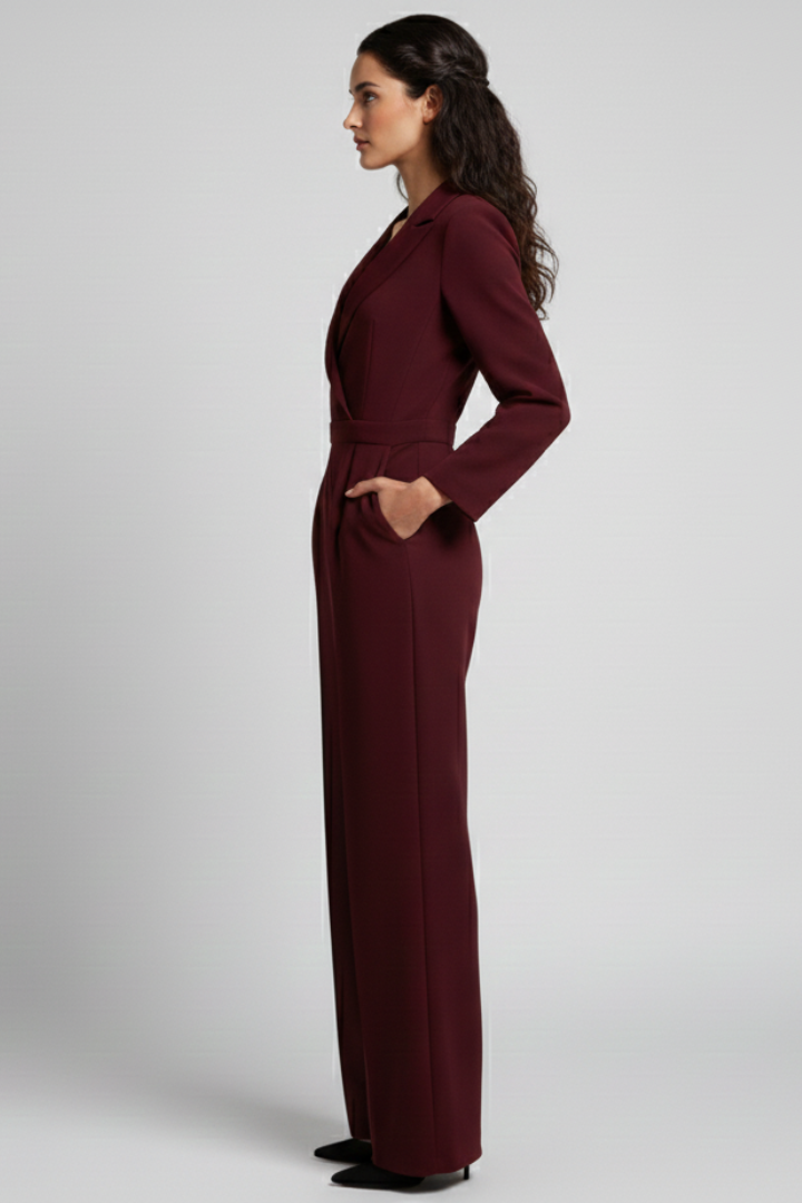 Alice | Elegant Wrap-Front Tailored Wide-Leg Jumpsuits