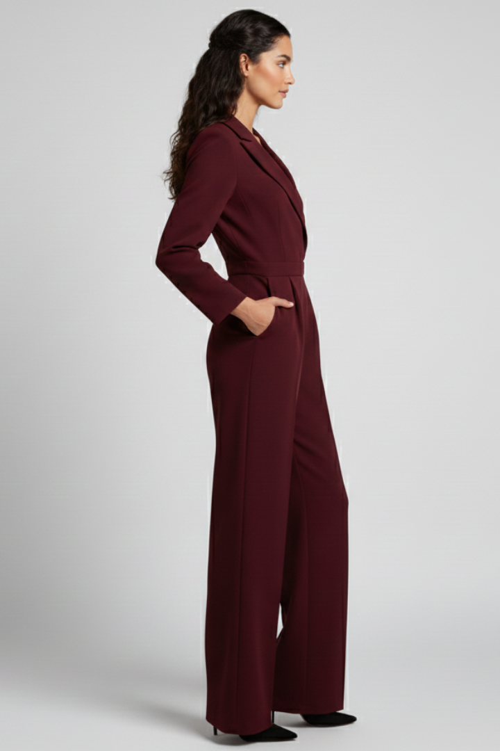 Alice | Elegant Wrap-Front Tailored Wide-Leg Jumpsuits