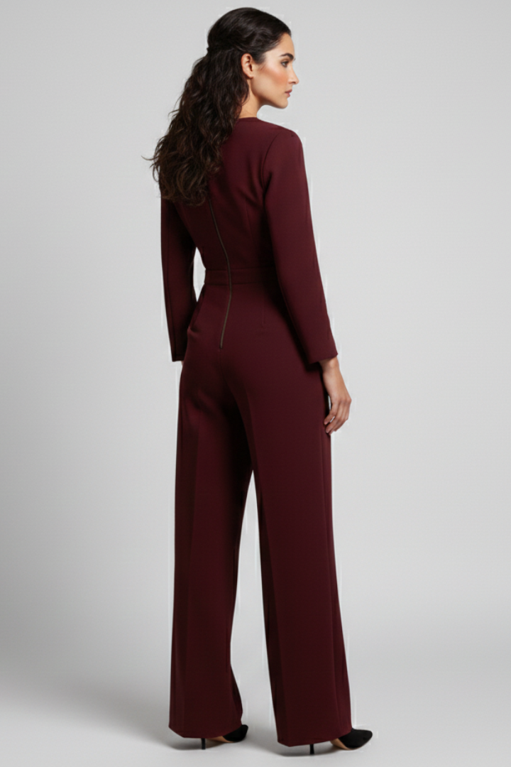 Alice | Elegant Wrap-Front Tailored Wide-Leg Jumpsuits