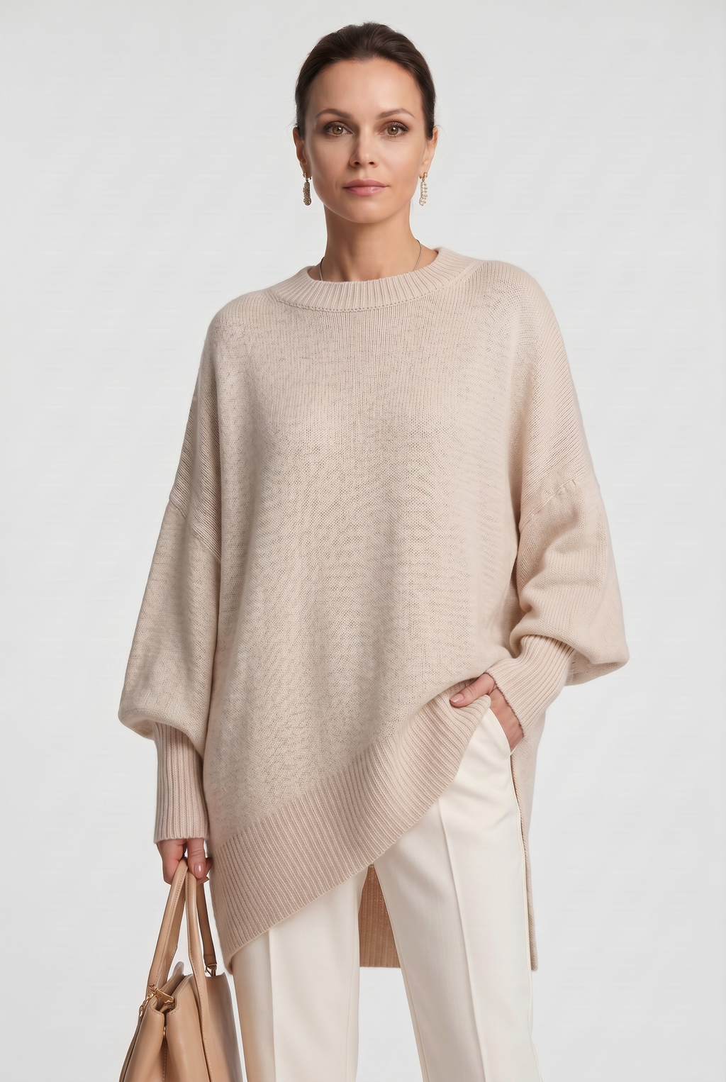 Alice | Oversized Asymmetric Hem Womens Knit Jumper