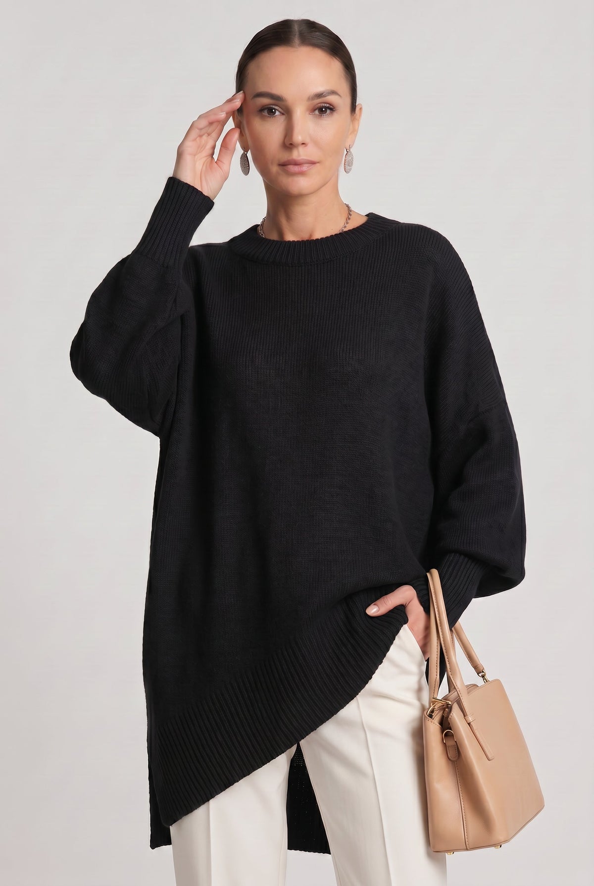 Alice | Oversized Asymmetric Hem Womens Knit Jumper