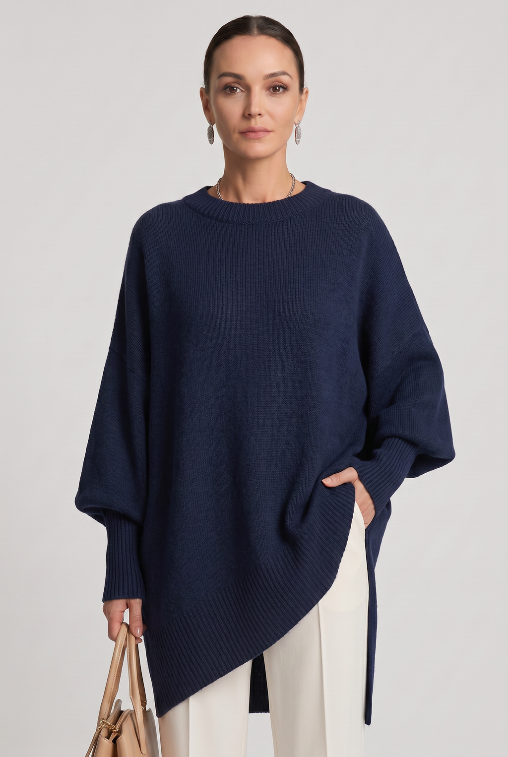 Alice | Oversized Asymmetric Hem Womens Knit Jumper