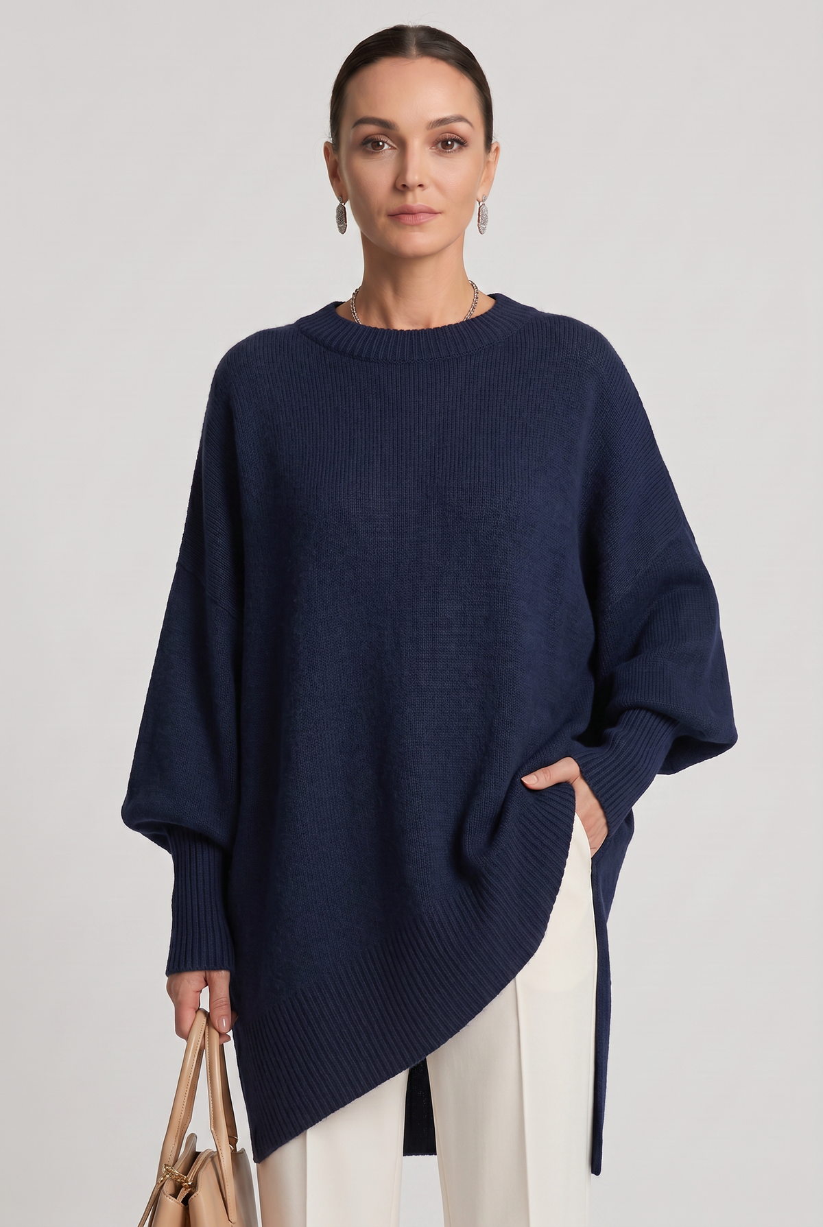 Alice | Oversized Asymmetric Hem Womens Knit Jumper