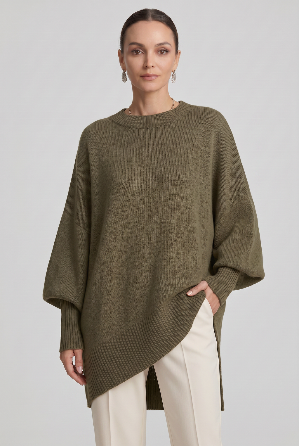 Alice | Oversized Asymmetric Hem Womens Knit Jumper