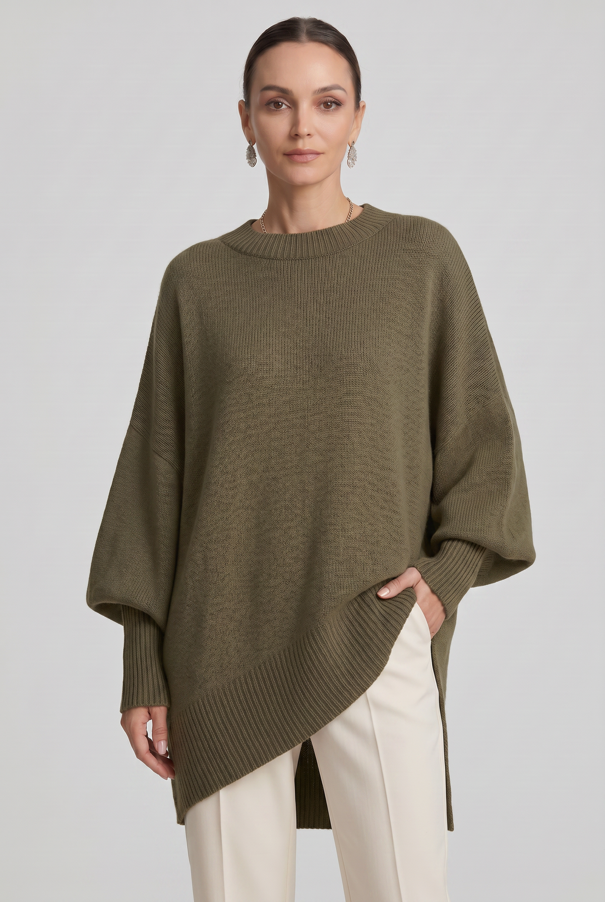 Alice | Oversized Asymmetric Hem Womens Knit Jumper