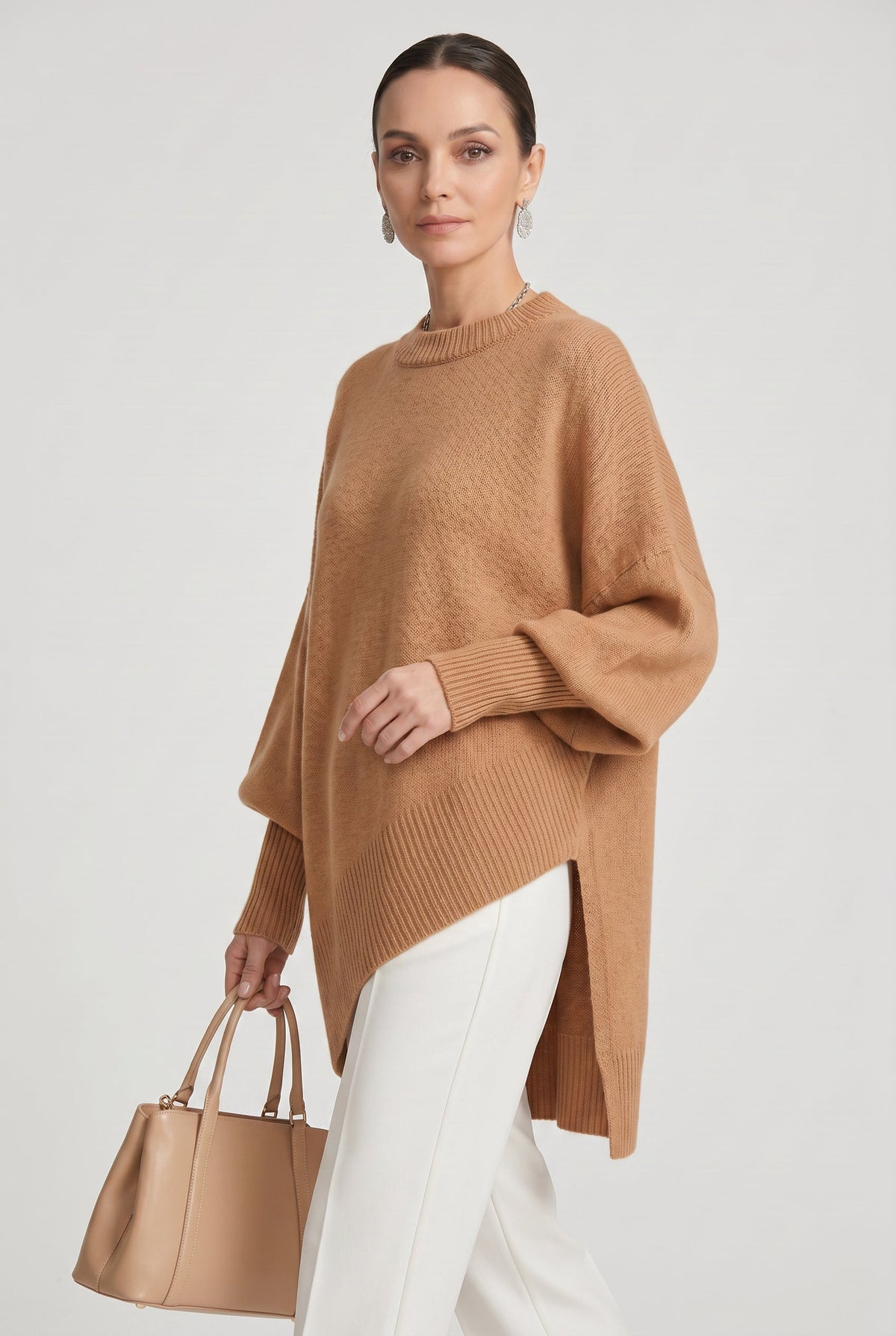 Alice | Oversized Asymmetric Hem Womens Knit Jumper