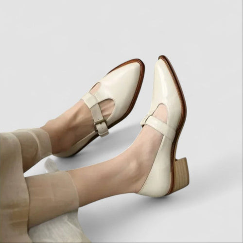 Alice | Polished Pointed Toe T-Bar Mary Jane Shoes