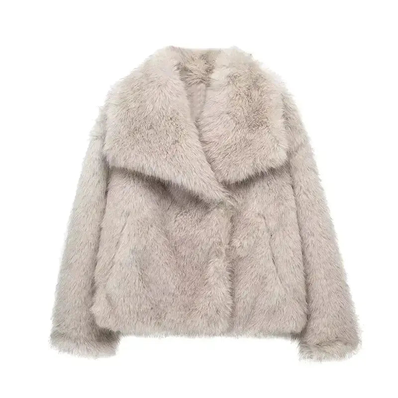 Alice | Polished Shawl Collar Faux Fur Coat