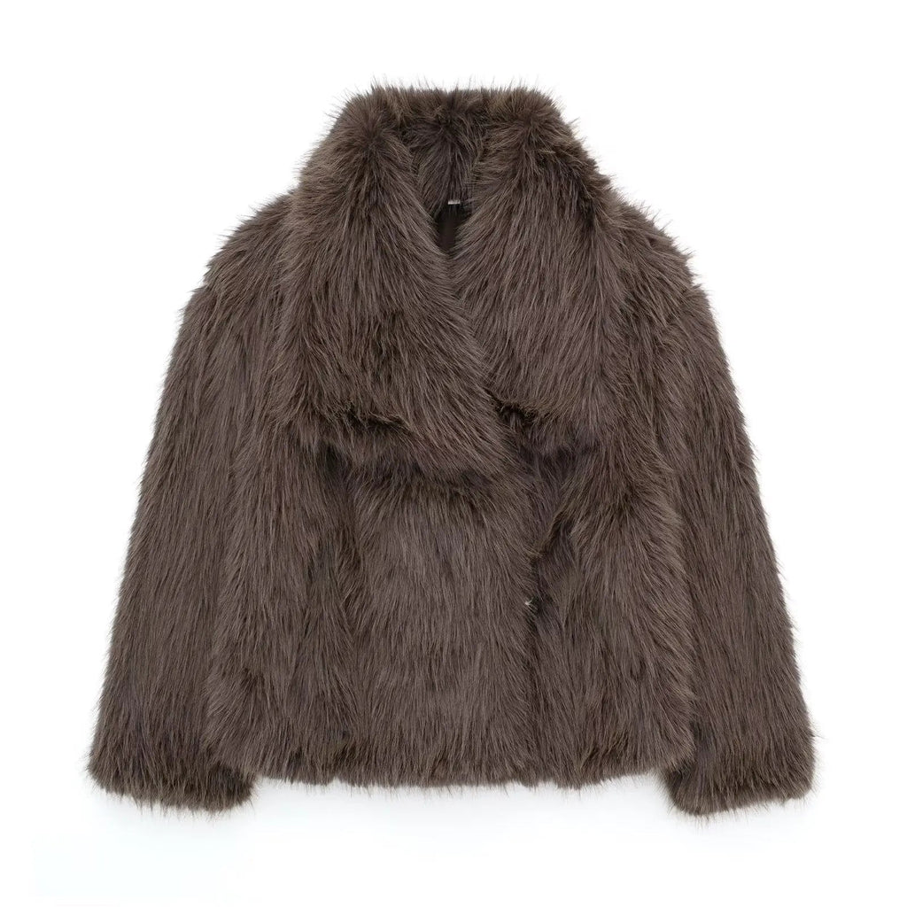 Alice | Polished Shawl Collar Faux Fur Coat