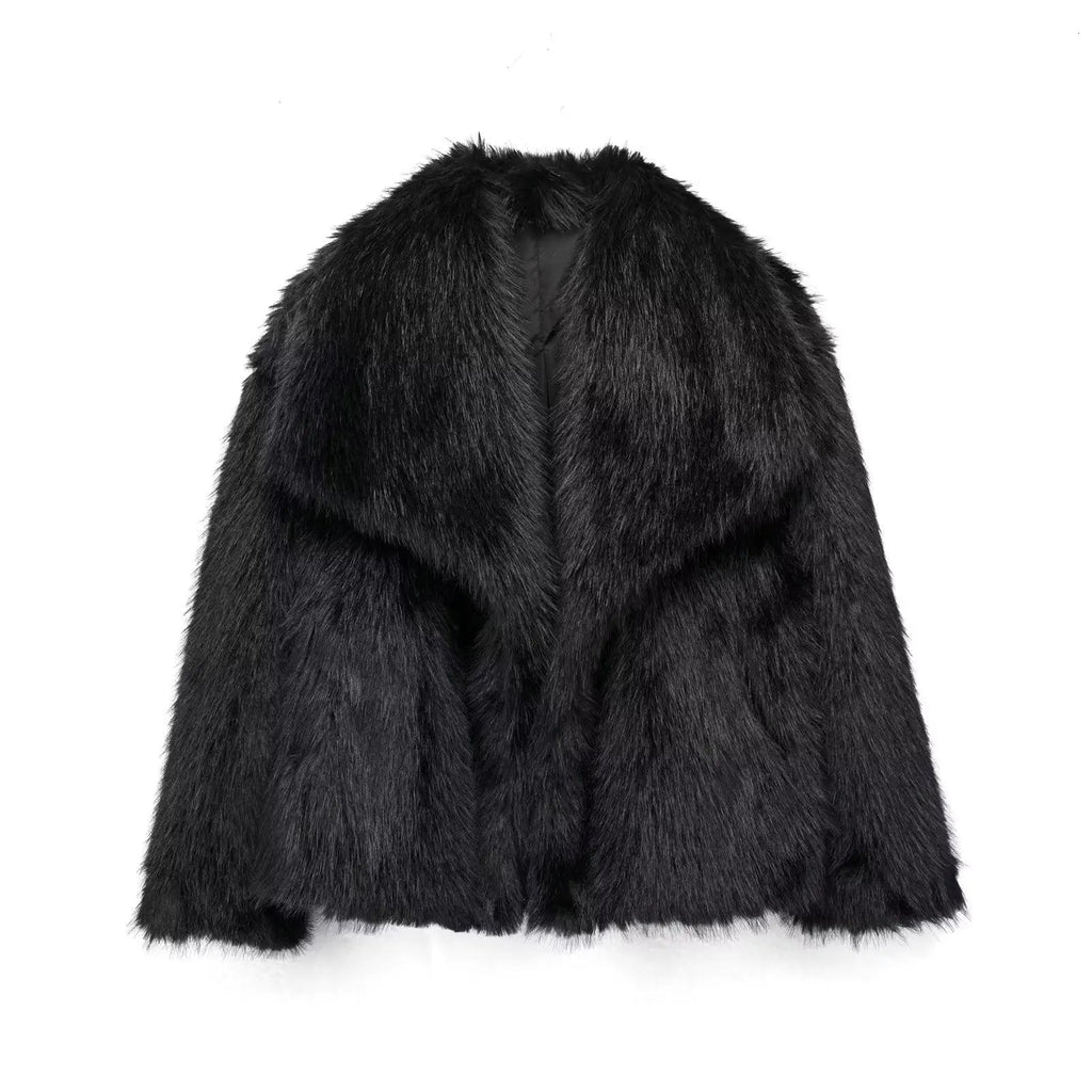 Alice | Polished Shawl Collar Faux Fur Coat