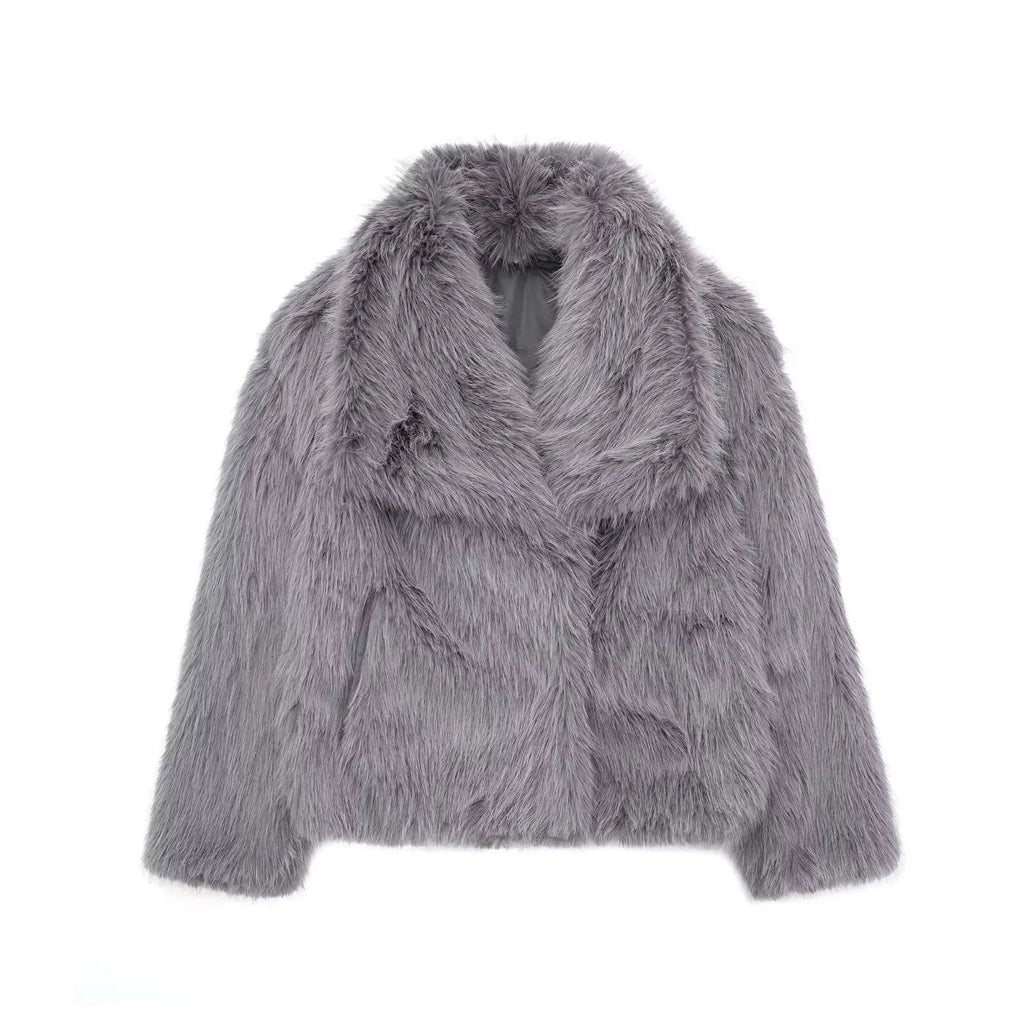 Alice | Polished Shawl Collar Faux Fur Coat