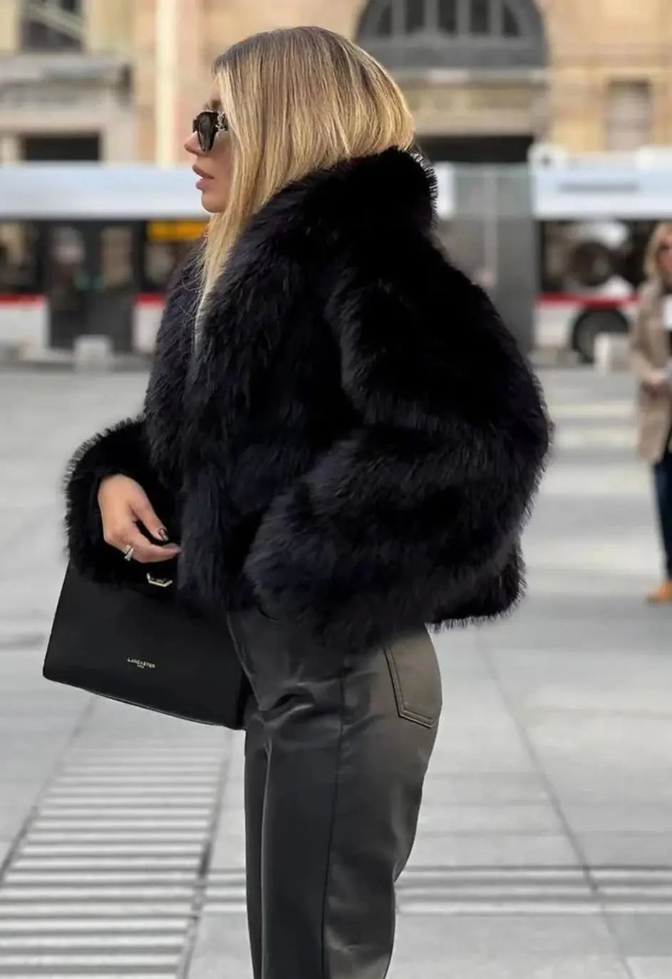 Alice | Polished Shawl Collar Faux Fur Coat