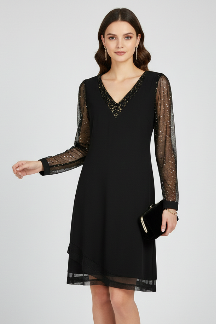 Alice | Sophisticated Sequin Sleeve Christmas Dress