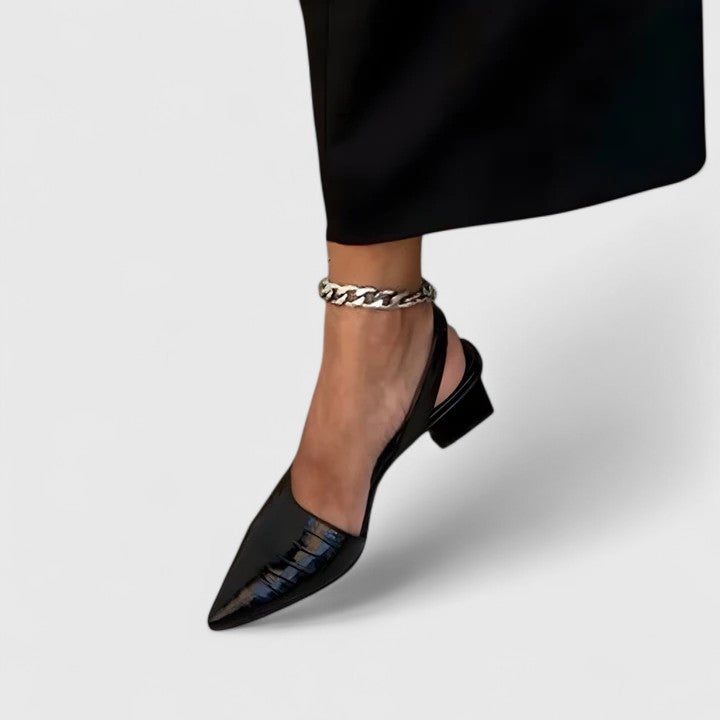 Amelia | Cosy Pointed Toe Mary Jane Shoes with Block Heel